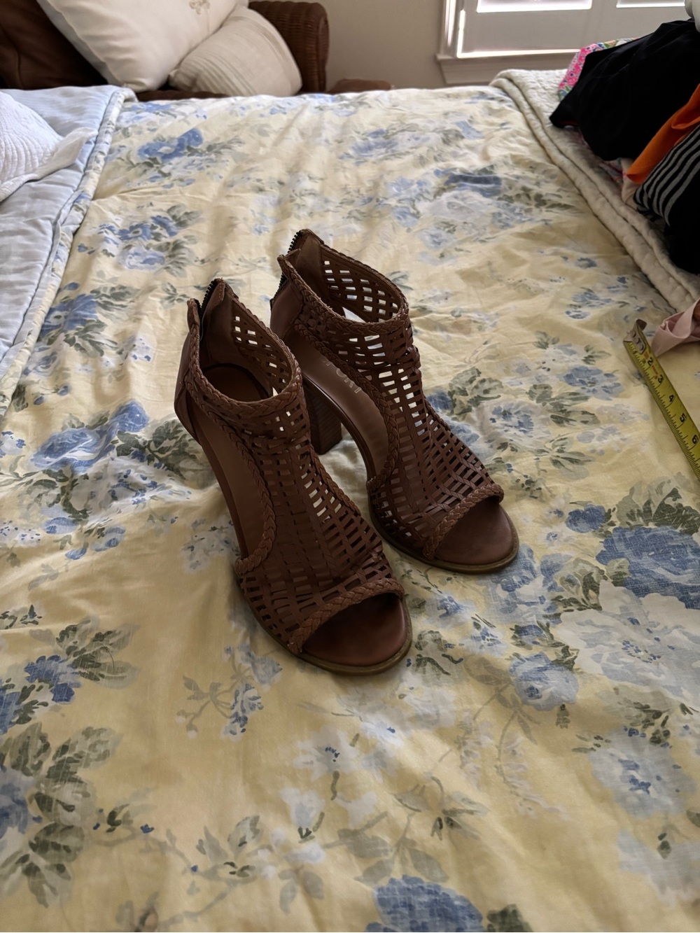 Report Brown Cutout High Heel Sandals